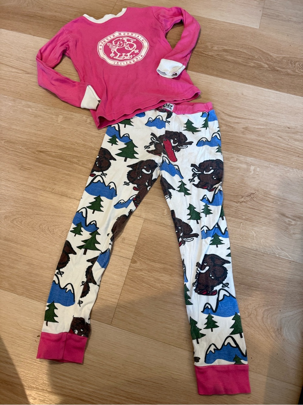 Lazy One Pink Top and Mammoth Print Pajama Set